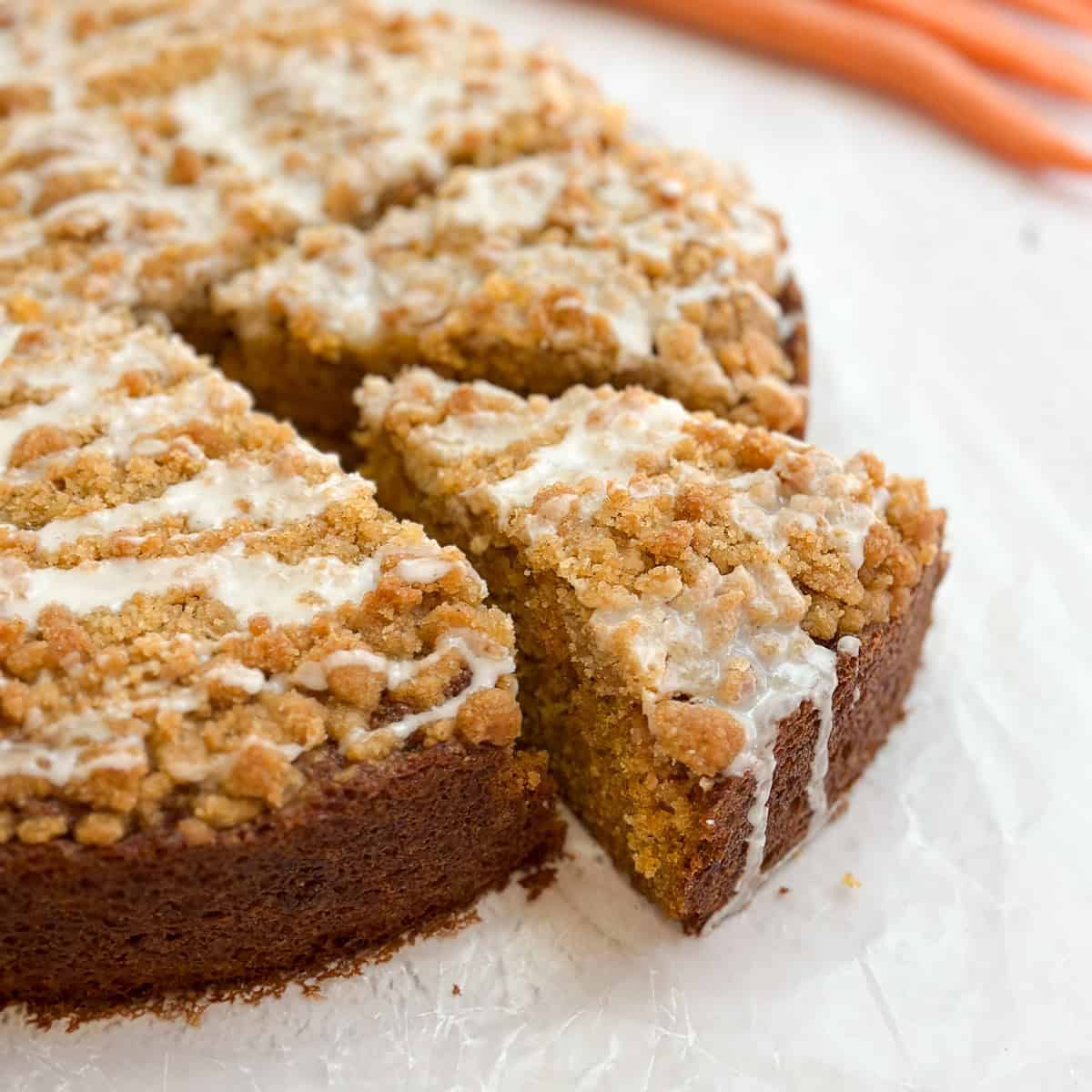 Unbelievably Moist Carrot Cake Coffee Cake with Cream Cheese Glaze